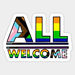 Welcome All Progress Pride Sticker